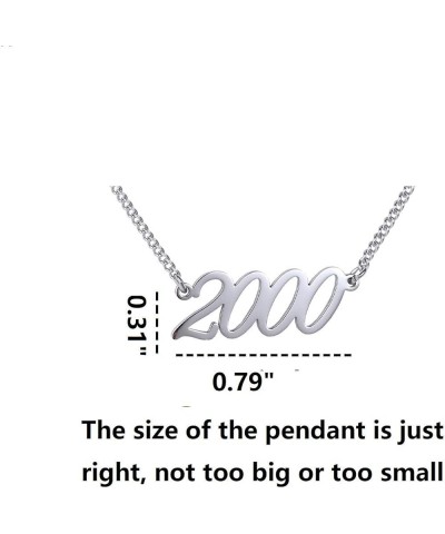 Birth Year Number Necklace Birthday Gift for Women and Girl color Silver and gold Silver 2006 $8.15 Necklaces