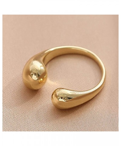 Womens Open Geometry Ring,Adjustable 14K Yellow Gold Twist Spiral Thumb Index Finger Ring Jewelry for Women Girls Ring_F $9.0...