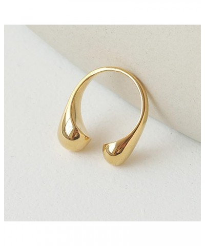 Womens Open Geometry Ring,Adjustable 14K Yellow Gold Twist Spiral Thumb Index Finger Ring Jewelry for Women Girls Ring_F $9.0...