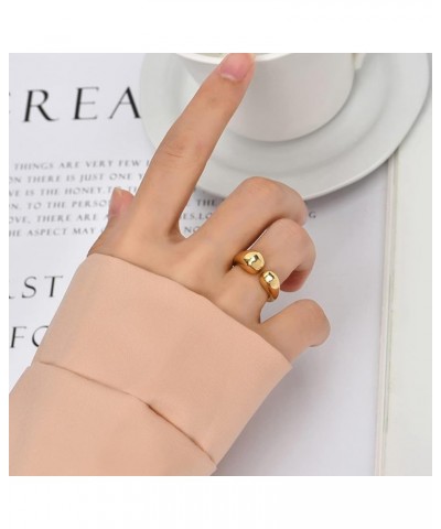 Womens Open Geometry Ring,Adjustable 14K Yellow Gold Twist Spiral Thumb Index Finger Ring Jewelry for Women Girls Ring_F $9.0...