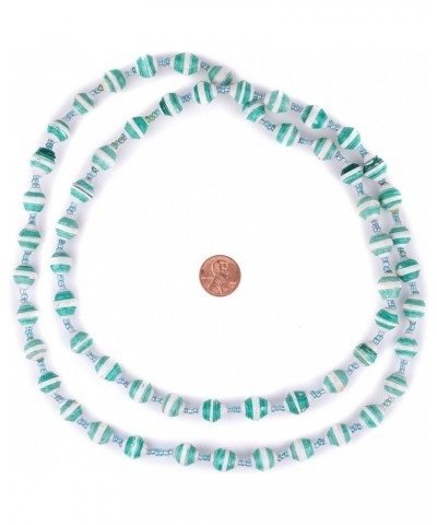 Recycled Paper Bead Necklace from Uganda - Fair Trade African Jewelry (Carnival Medley) Green and White $9.65 Necklaces