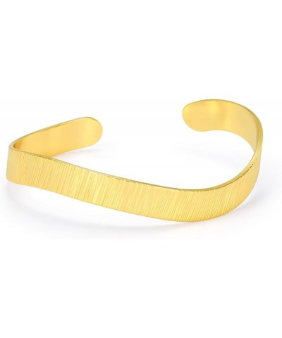 Vintage 18K Gold Plated Open Cuff Bracelets for Women and Girls Retro Bracelet Trendy Jewelry Gifts 5.Wave $9.89 Bracelets