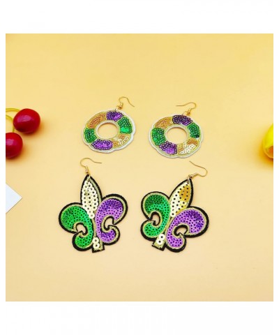 Mardi Gras Earrings for Women Mardi Gras Mask Letter Earrings Mardi Gras Theme Earrings Fleur De Lis Dangle Earrings Mardi Gr...