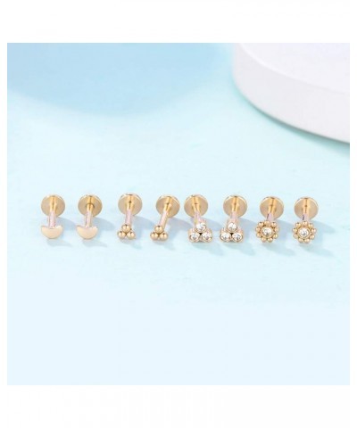 18G 316L Stainless Steel Labret Monroe Lip Ring Studs Cartilage Helix Tragus Conch Daith Nose Piercing Jewelry 8mm Gold 18G $...