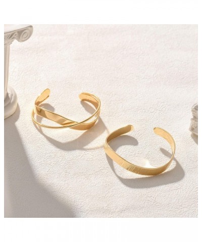 Vintage 18K Gold Plated Open Cuff Bracelets for Women and Girls Retro Bracelet Trendy Jewelry Gifts 5.Wave $9.89 Bracelets