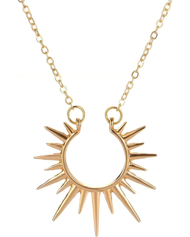 Gold Sun Necklace for Women Dainty Silver Necklace 18K Gold Plated Sun Flower Pendant Necklace Simple Jewelry for Women Girl ...