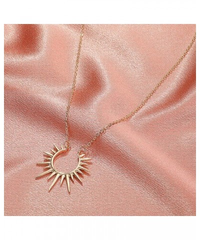 Gold Sun Necklace for Women Dainty Silver Necklace 18K Gold Plated Sun Flower Pendant Necklace Simple Jewelry for Women Girl ...