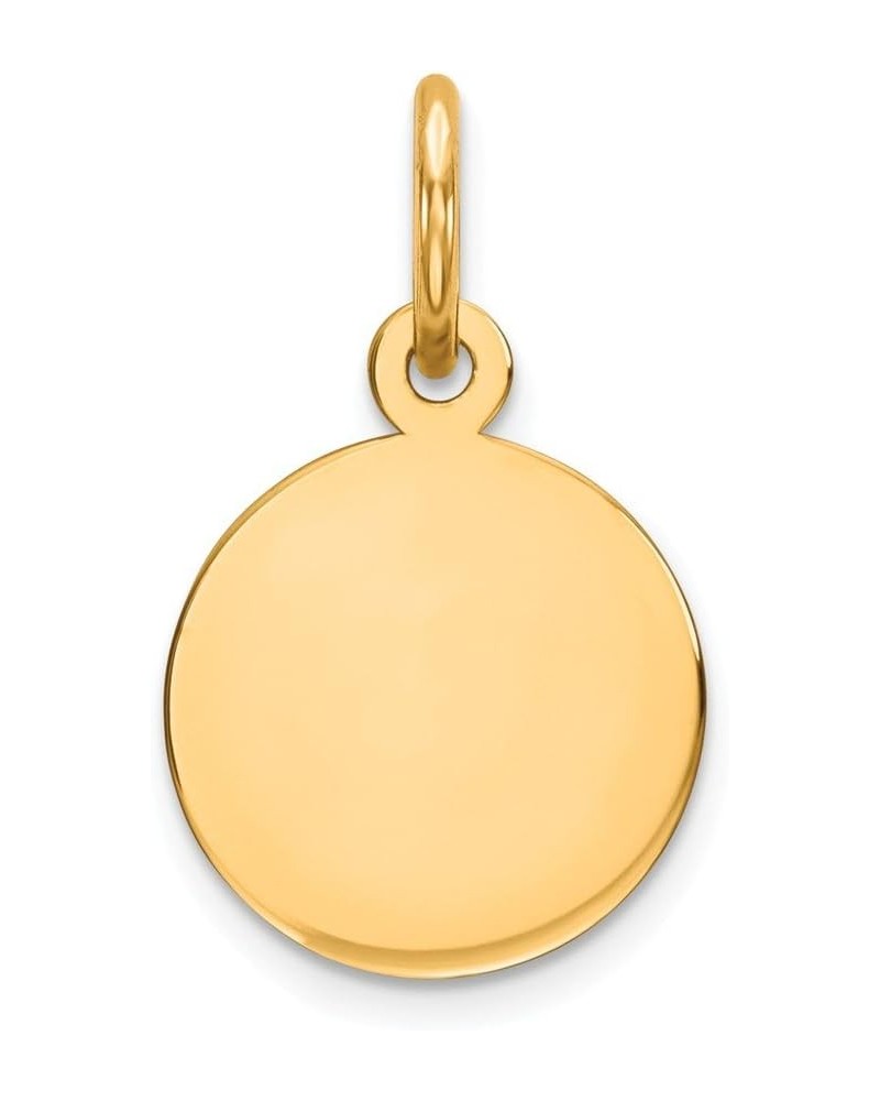 Solid 14k Yellow Gold Plain .011 Gauge Circular Engravable Disc Charm Pendant - 17mm x 10mm $44.85 Pendants