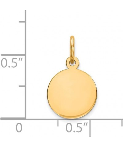 Solid 14k Yellow Gold Plain .011 Gauge Circular Engravable Disc Charm Pendant - 17mm x 10mm $44.85 Pendants