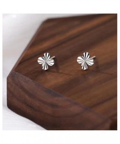 S999 Sterling Silver Bow Stud Earrings for Women Girls Pearl Heart Bowknot Leaf Clover Earrings Drops Four Leaf Clover S $9.5...