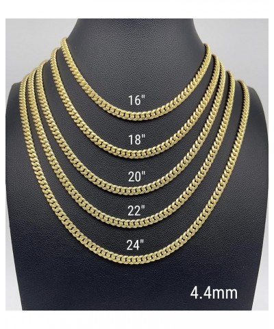 14K Gold Miami Cuban Link Chain Men - 1.85mm 2.15mm 2.85mm 3.85mm 4.4mm 5.35mm Diamond Cut Thick Cuban Curb Chain - Yellow Re...