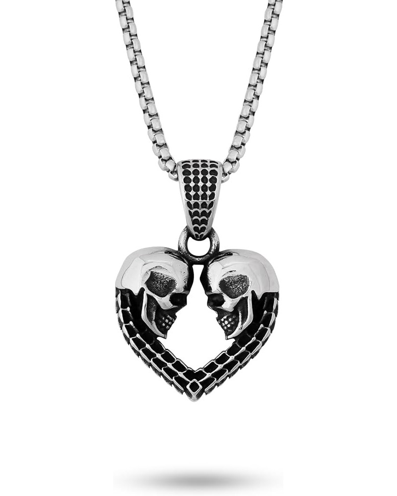 Skull Necklace, Goth Gothic Punk Biker Skull Pendant, Box Chain, Skull Jewelry Gift for Men and Women 7 $7.97 Necklaces