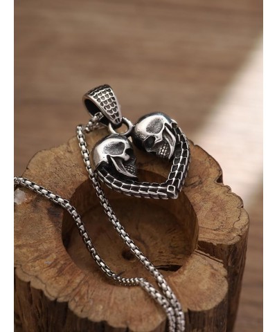 Skull Necklace, Goth Gothic Punk Biker Skull Pendant, Box Chain, Skull Jewelry Gift for Men and Women 7 $7.97 Necklaces