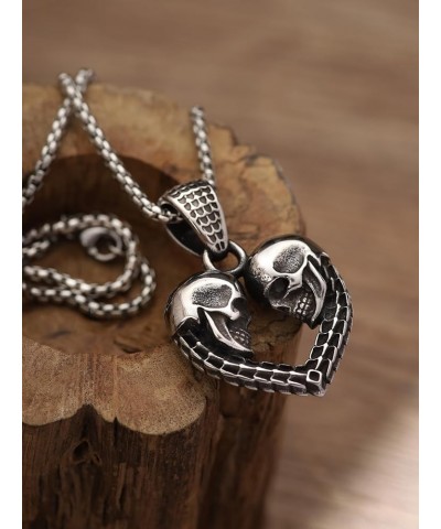 Skull Necklace, Goth Gothic Punk Biker Skull Pendant, Box Chain, Skull Jewelry Gift for Men and Women 7 $7.97 Necklaces