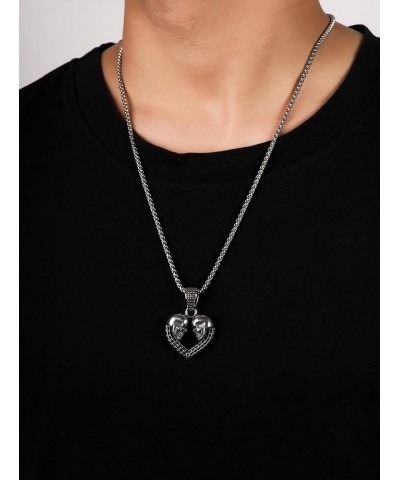 Skull Necklace, Goth Gothic Punk Biker Skull Pendant, Box Chain, Skull Jewelry Gift for Men and Women 7 $7.97 Necklaces