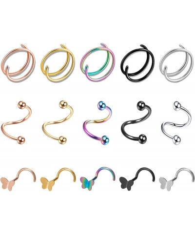 Lip Rings for Women Lip Piercing Jewelry 16G Nose Rings Hoops Nose Ring Surgical Steel Nose Piercing jewelry for Women Men No...