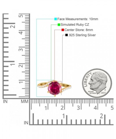 Art Deco Wedding Bridal Engagement Ring Round Simulated Cubic Zirconia 925 Sterling Silver Yellow Tone, Simulated Ruby CZ $18...