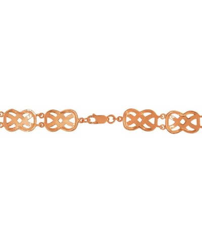 Two-Tone Yellow or Rose Gold Flashed Sterling Silver Celtic Knot Diamond-Cut Link Bracelet rose-gold-flashed-silver $30.55 Br...