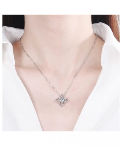 0.04 Carat D Color VVS1 Moissanite Pendant Necklace for Women S925 Sterling Silver 18K Gold Plated Clover Women Necklaces for...