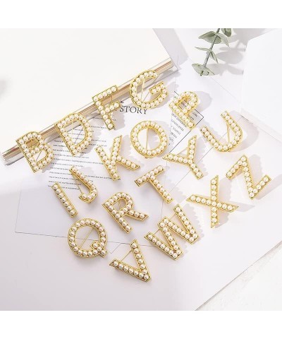 Elegant Gold Plated Simulated Pearl Initial Letter Brooch Pins for Women Girls D $7.50 Brooches & Pins