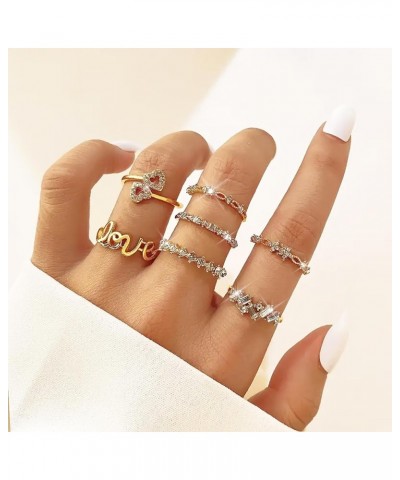 Gold Rings for Women Non Tarnish Teen Girl Gifts Trendy Stuff Stackable Rings for Teen Girls Boho Knuckle Rings Set Midi Pink...