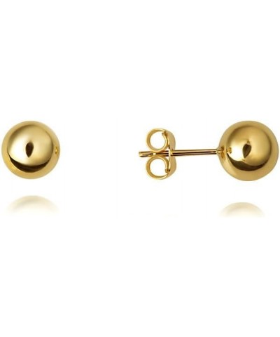 Ball Stud Stud Earrings Real Solid 14K Yellow Gold 7mm $57.40 Earrings