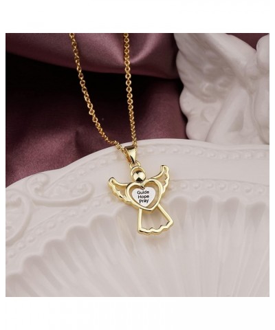 Angel Wing Necklace for Women Silver Gold Plated Cute Angel Wings Heart Cross Pendant Necklace Guardian Angel Necklaces for W...