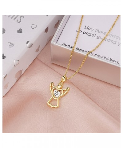 Angel Wing Necklace for Women Silver Gold Plated Cute Angel Wings Heart Cross Pendant Necklace Guardian Angel Necklaces for W...