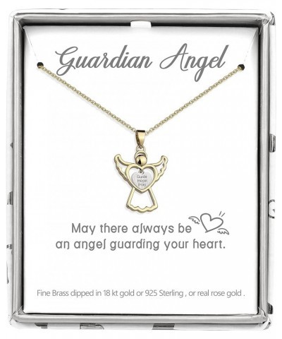 Angel Wing Necklace for Women Silver Gold Plated Cute Angel Wings Heart Cross Pendant Necklace Guardian Angel Necklaces for W...