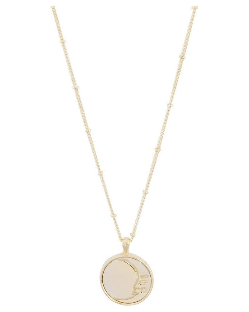 Moon Face Pendant Necklace in Gold, Rose Gold, or Silver | Minimalist, Delicate Jewelry Gold $14.87 Necklaces