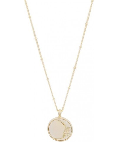 Moon Face Pendant Necklace in Gold, Rose Gold, or Silver | Minimalist, Delicate Jewelry Gold $14.87 Necklaces