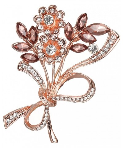 Bouquet Brooches for Women Girls Rhinestone Marquise Brooch Pin Purple Rose-Gold-Tone $6.71 Brooches & Pins