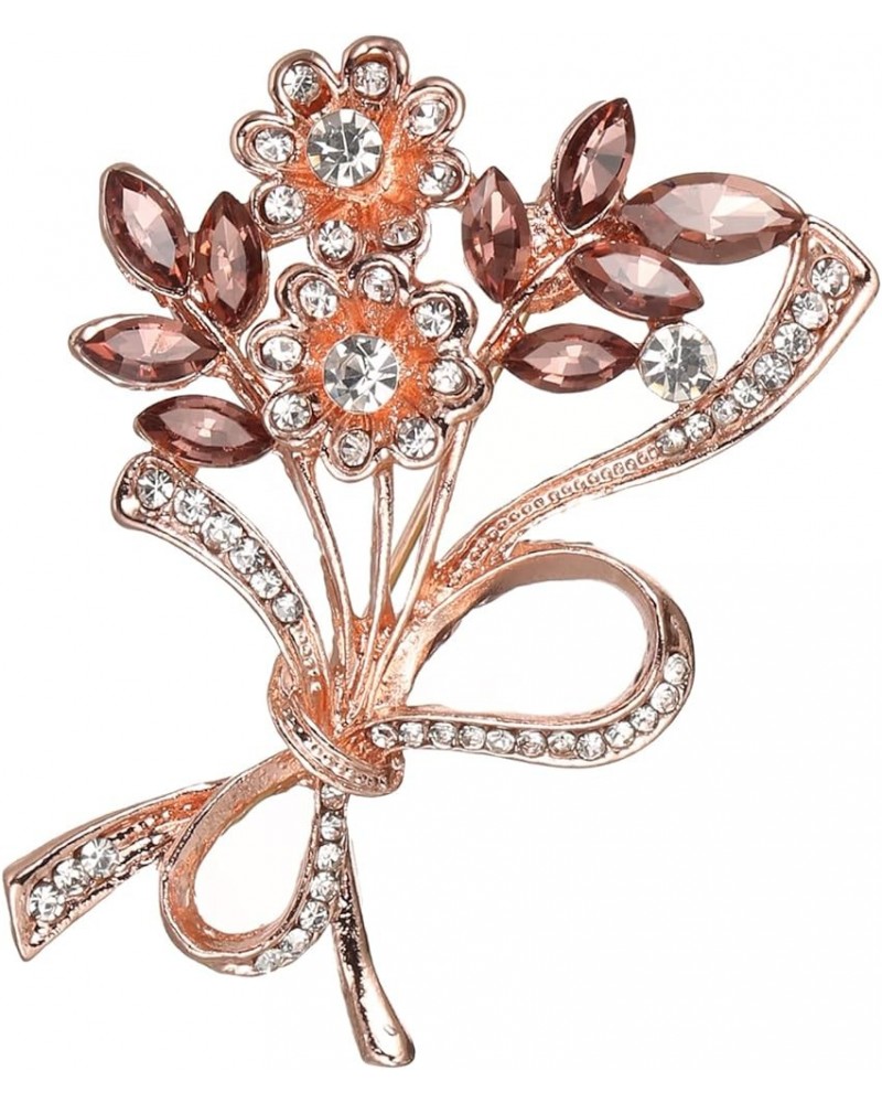 Bouquet Brooches for Women Girls Rhinestone Marquise Brooch Pin Purple Rose-Gold-Tone $6.71 Brooches & Pins