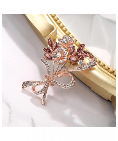 Bouquet Brooches for Women Girls Rhinestone Marquise Brooch Pin Purple Rose-Gold-Tone $6.71 Brooches & Pins