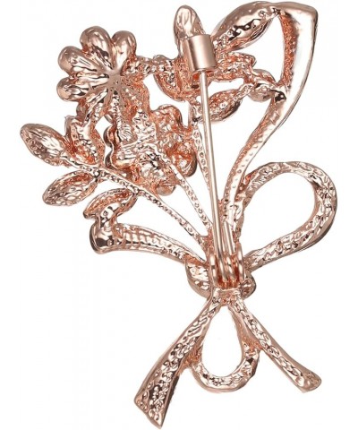 Bouquet Brooches for Women Girls Rhinestone Marquise Brooch Pin Purple Rose-Gold-Tone $6.71 Brooches & Pins