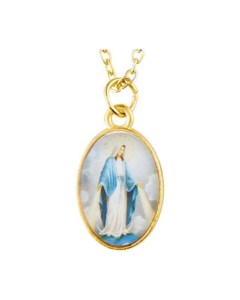 Our Lady of Grace Medal Necklace 2-sided 18 Inch Gold Tone Chain $9.98 Necklaces