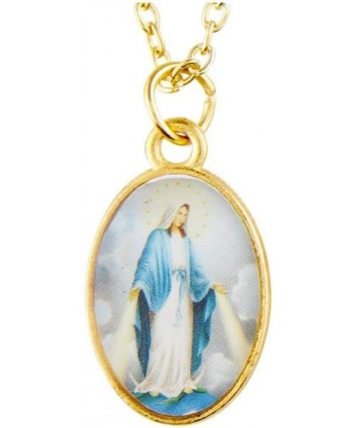 Our Lady of Grace Medal Necklace 2-sided 18 Inch Gold Tone Chain $9.98 Necklaces