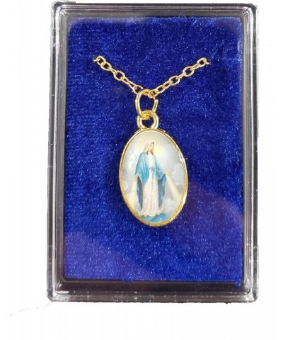 Our Lady of Grace Medal Necklace 2-sided 18 Inch Gold Tone Chain $9.98 Necklaces