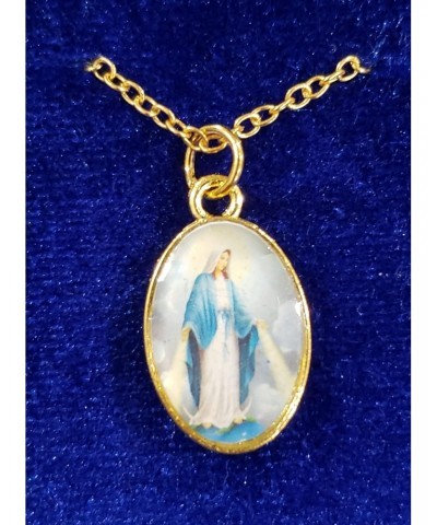 Our Lady of Grace Medal Necklace 2-sided 18 Inch Gold Tone Chain $9.98 Necklaces