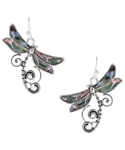 Dragonfly Earrings, in Garden Swirl Design with Gorgeous Abalone Inlay $13.37 Earrings