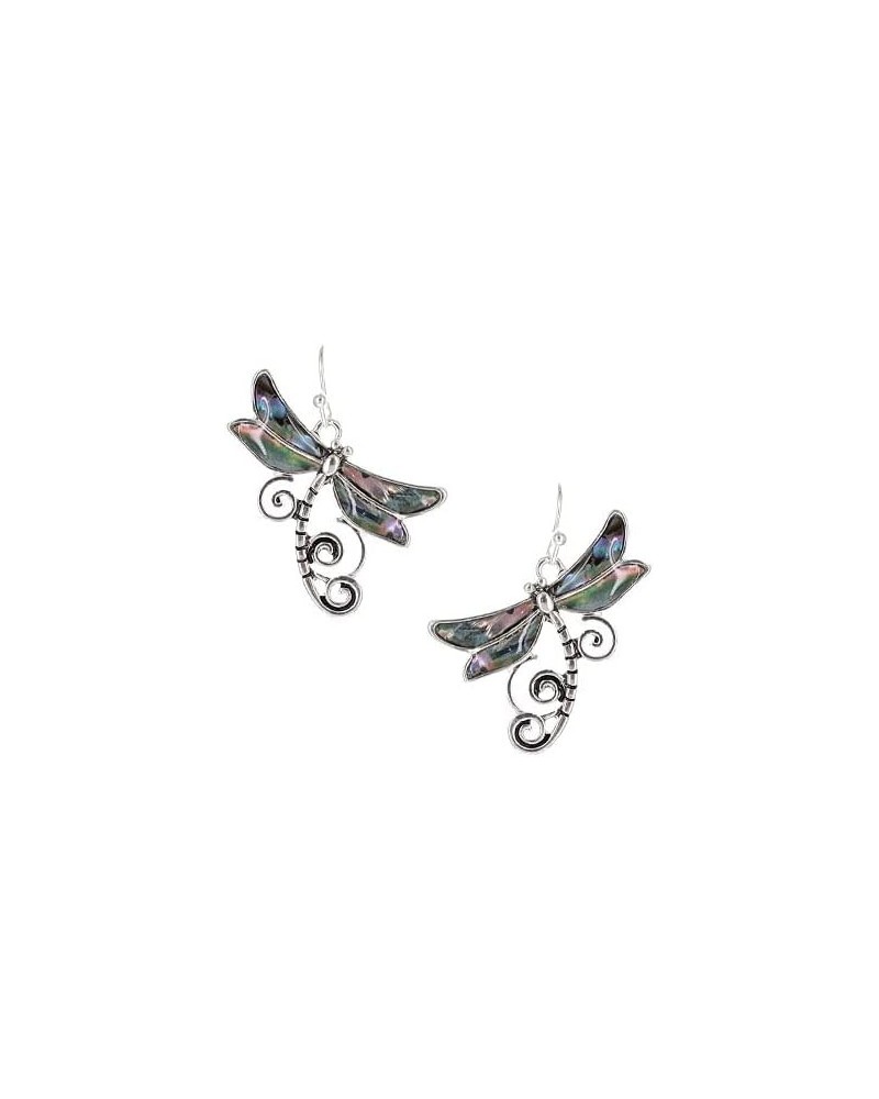 Dragonfly Earrings, in Garden Swirl Design with Gorgeous Abalone Inlay $13.37 Earrings