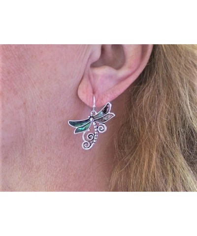 Dragonfly Earrings, in Garden Swirl Design with Gorgeous Abalone Inlay $13.37 Earrings