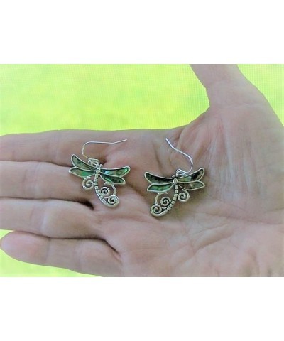 Dragonfly Earrings, in Garden Swirl Design with Gorgeous Abalone Inlay $13.37 Earrings