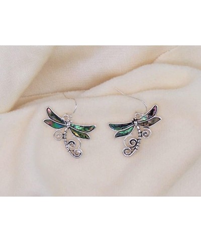 Dragonfly Earrings, in Garden Swirl Design with Gorgeous Abalone Inlay $13.37 Earrings