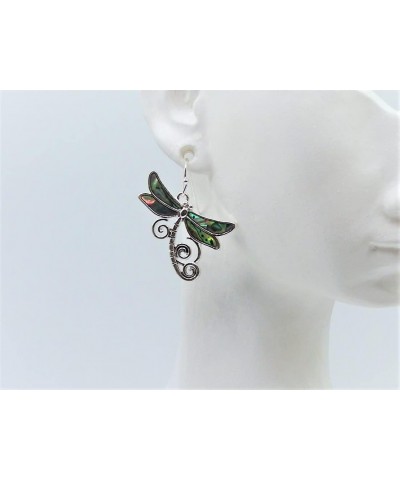 Dragonfly Earrings, in Garden Swirl Design with Gorgeous Abalone Inlay $13.37 Earrings