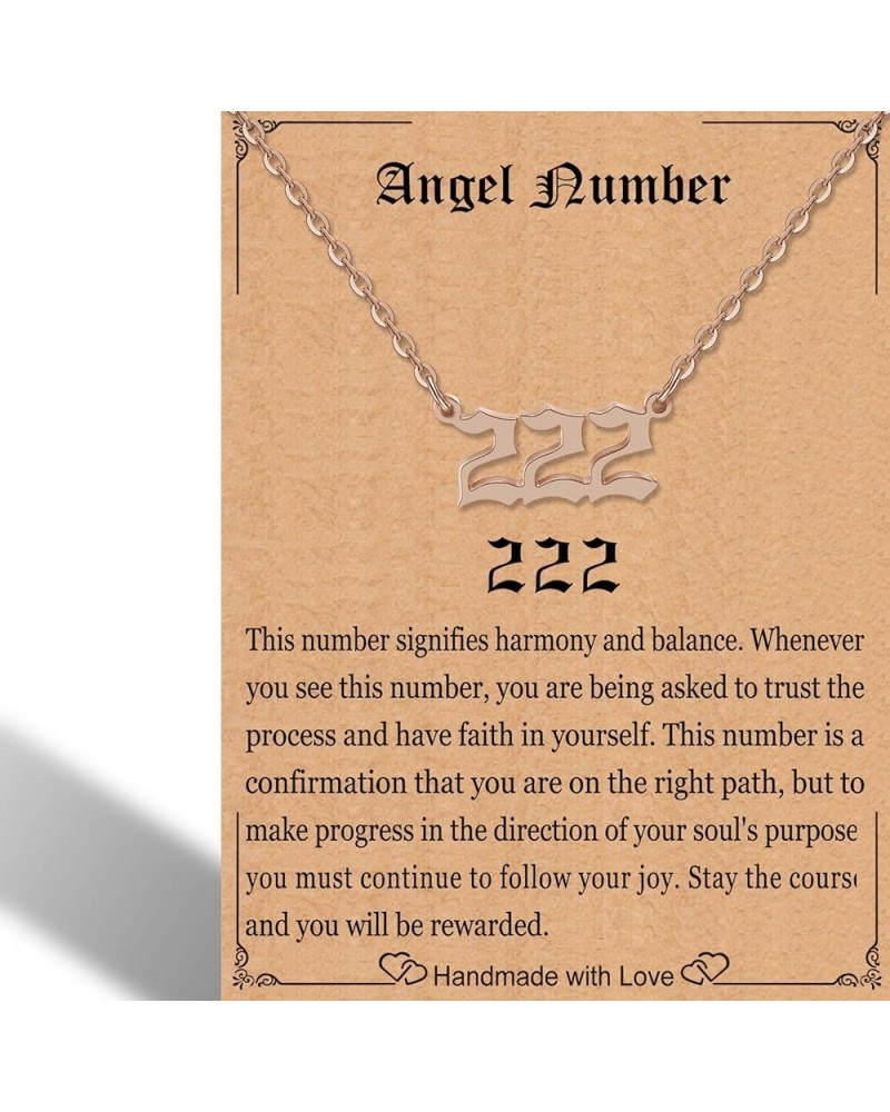 Angel Number Necklace For Women,Dainty Gold Plated Number 000 1111 111 222 333 444 555 666 777 888 999 Pendants Choker Chain ...