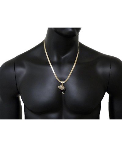 Unisex Egyptian Queen Nefertiti Pendant 20 to 24 inches Various Chain Necklace in Gold Black Two Tone Gold + Black - 4mm 24" ...