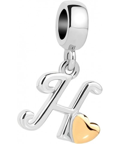 Alphabet Letter Charm Golden Heart Charm Dangle Bead for Bracelet H $8.69 Bracelets