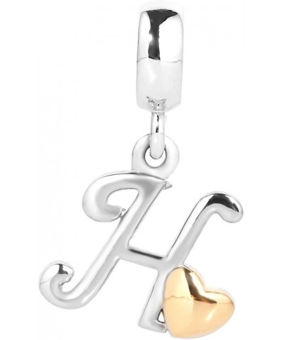 Alphabet Letter Charm Golden Heart Charm Dangle Bead for Bracelet H $8.69 Bracelets