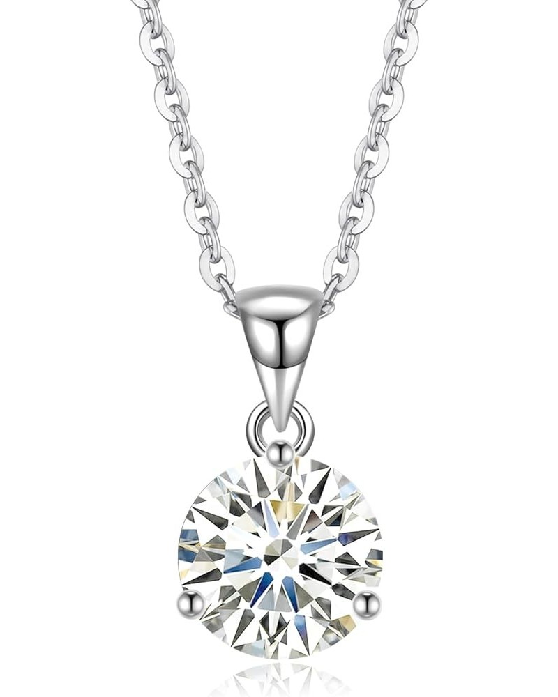 Moissanite Necklace for Women Men, 1ct-5ct Lab Created Moissanite Diamond Pendant Necklace，925 Sterling Silver necklace, Safe...